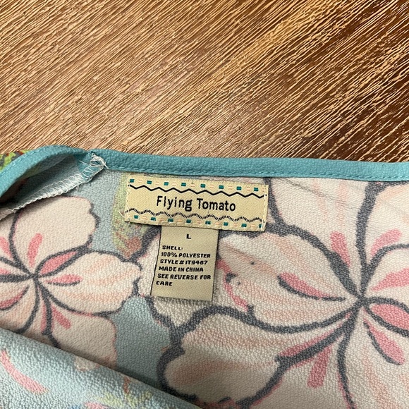 Flying Tomato Tropical Floral Asymmetrical Tank Size Large - Picture 3 of 4